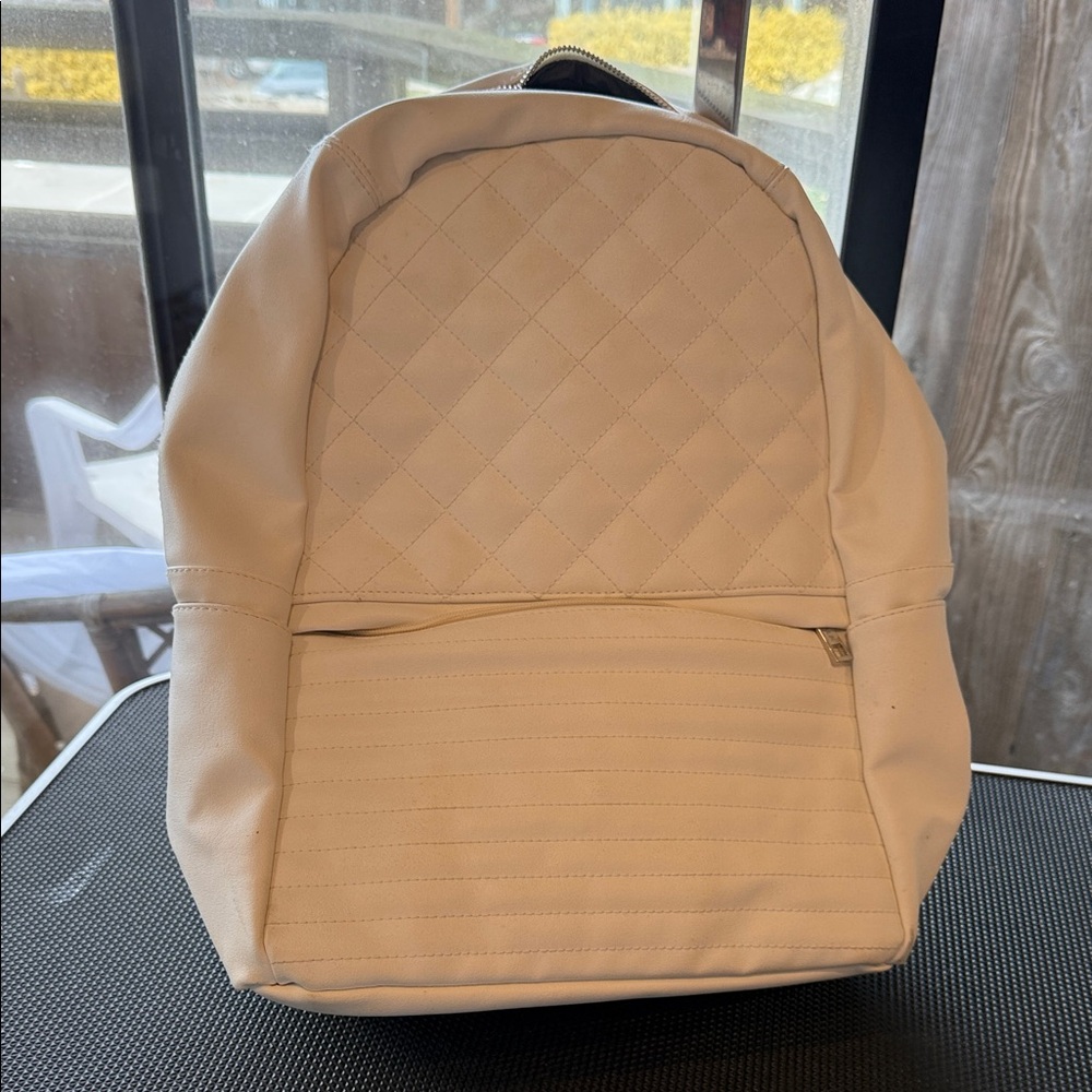 NUX Unisex Stylish Cream Backpack